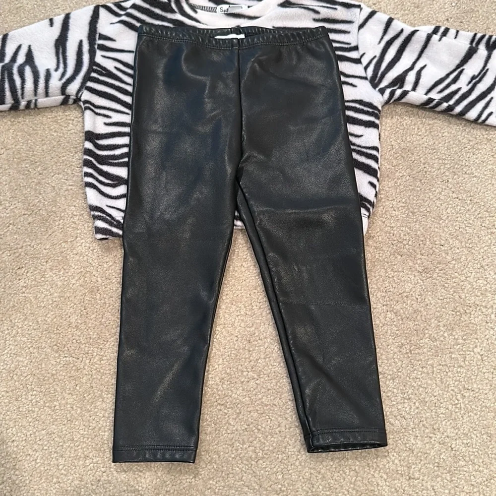 Splendid zebra outfit with leather pants